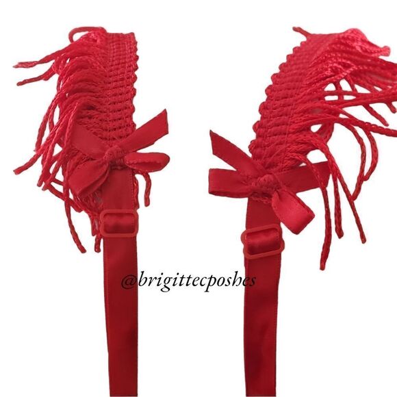 CALIFORNIA DYNASTY Women's Red Lace Fringes G-string Teddy - Picture 8 of 10